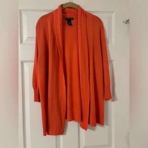 New York & Co 3/4 Sleeve Shawl Collar Lightweight Cardigan Women’s Small Orange